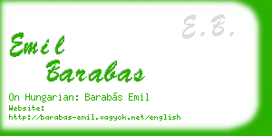 emil barabas business card