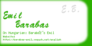 emil barabas business card